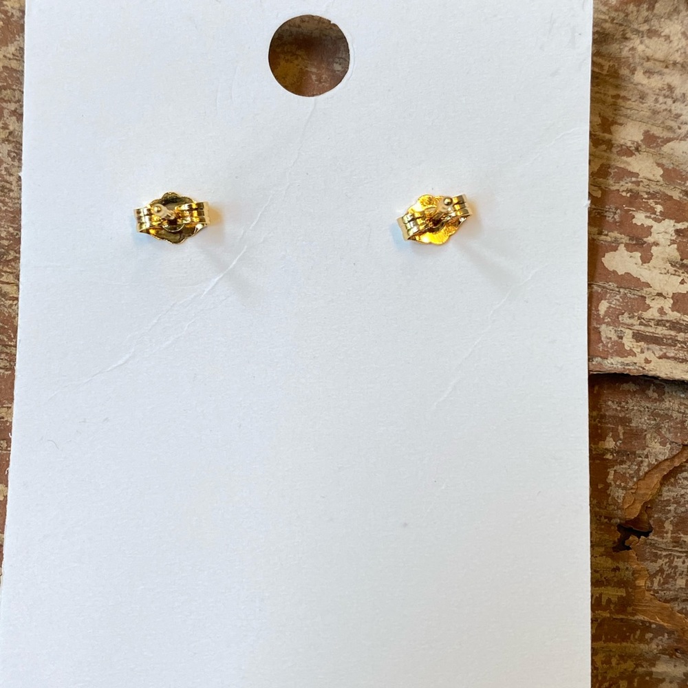 New Sea Turtles White Crystal Gold Plated Stud Earrings - Picture 4 of 4
